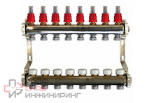 Коллекторный блок Gekon для теплого пола 1"x3/4"EU отверстий-8