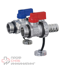 Кран дренажный TIM 1/2 (пара красная+синяя ручка)