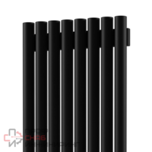 Стальной вертикальный радиатор отопления Warmmet Round 42V длина 750 мм секций 8 цвет черный тип подключения: нижнее правое