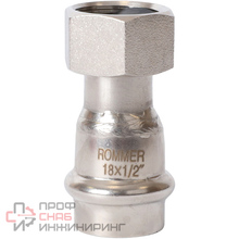 Переходник с накидной гайкой Rommer ВПр-ВР 18х1/2 из нержавеющей стали