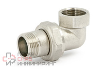 Разъёмное соединение угловое НВ 1" с прокладкой O-RING, никелированное
