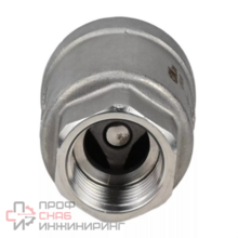 Клапан обратный DN.ru VCS3232P-T Ду15 Ру16, корпус- нержавеющая сталь 316, уплотнение - PTFE, пружинный, муфтовый