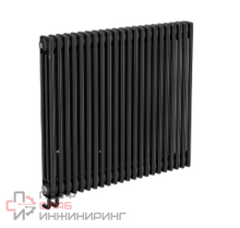 Трубчатый радиатор ТЕПЛОФОРТ трехтрубный, габаритная высота секции 575 мм (межосевое расстояние 500мм)  22 секций, нижнее подключение ½”, термовставка, цвет черный матт