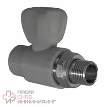 Кран шаровой РосТурПласт PP-R для радиатора прямой 25х3/4 серый