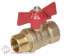 Кран шаровой латунь 11б27п1 Ду15 Ру16 м/р бабочка SantechSystems