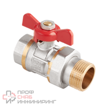 Кран шаровый полнопроходной с полусгоном MVI AquaHit 3/4" вн.-нар., бабочка (БГШ)