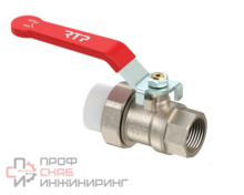 Кран шаровой РосТурПласт ручка рычаг латунь внутренняя/наружная резьба 3/4" PN40 никель