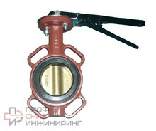 Затвор чугунный поворотный межфланцевый ABRA-BUV-VF843D125H Ру16 с рукояткой NBR