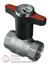 Кран шаровой Herz MODUL ВР-ВР 3/4" PN25 с термометром, ручка красная никель