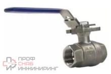 Кран шаровой DN.ru BV3232 (2pc) FP-T-ISO-H Ду100 Ру40 полнопроходной двухходовой, нержавеющая сталь 316, внутренняя резьба, уплотнение - PTFE, с ISO-фланцем и рукояткой, 19х19, F07/F10
