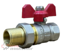 Шаровой кран SANEXT Ду 20, НР-ВР 3/4" со сгоном (Американка) бабочка