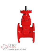 Задвижка чугунная с обрезиненным клином (красная) с голым штоком под установку привода на фланец стандарта ISO 5210 (ISO 5211) REON тип RSV02 PN16 DN 250
