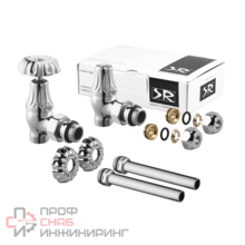 Комплект угловых вентилей SR Rubinetterie Floral Old Style 1/2” x 24/19 хром