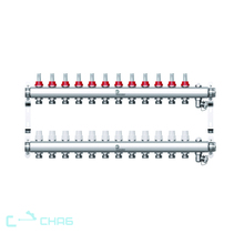 Коллектор нержавеющий Wester 1"-3/4 в сборе с расходомерами на 10 выходов