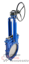 Задвижка шиберная DN.ru GVKN1331N-2W-Fb-R Ду600 Ру4 двусторонняя, межфланцевая, шпиндель - невыдвижной, корпус - чугун GGG40, шибер - нержавеющая сталь 304, уплотнение - NBR, с редуктором