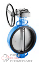 Затвор дисковый поворотный GROSS, DN 600, PN 10/16, корпус ковкий чугун GGG40 (ВЧШГ)  диск хром чугун GGG40, редуктор