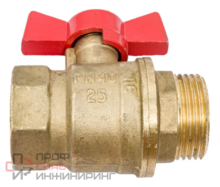 Кран шаровой латунь А31/1 Ду20 Ру40 м/р полнопроходной бабочка БАЗ