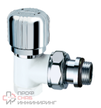 Вентиль термостатический угольный FAR, 1/2" ВР (сереб.-бел.эмаль)  EPDM