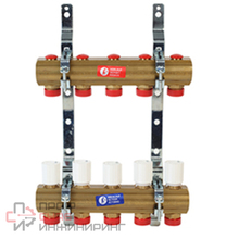 Коллекторная группа с балансировочными клапанами, Giacomini R553D 4 выхода 3/4" НР (евроконус)