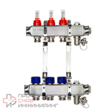 Комплект коллекторов Ридан SSM-3RF set с расходомерами и кронштейнами, 3 контура