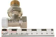Вентиль обратный угловой НВ 1/2" Uni-fitt с разъёмным соединением, никелированный