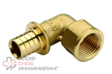 Угольник 90 20-1/2", WAAG Axial, надв.гильза-резьба, вн., латунь