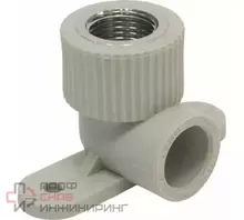 Угольник TEBO сер. PP-R комб. 20x1/2" ВР с креплением (20/100)