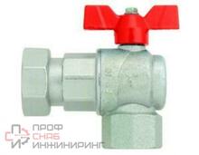 Кран шаровой TIM угловой с накидной гайкой и внутренней резьбой 1/2"