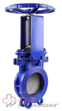 Задвижка шиберная DN.ru GVKN1331N-2W-Fb-S Ду100 Ру16 двусторонняя, межфланцевая, шпиндель - невыдвижной, корпус - чугун GGG40, шибер - нержавеющая сталь 304, уплотнение - NBR, управление - штурвал, WENZ