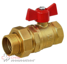 Кран шаровой Баз 11Б27п Dn15 Pn40 «американка» бабочка, серия Standart