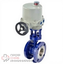 Затвор дисковый поворотный с тройным эксцентриситетом DN.ru WBV3EX-3432M-1W-F-ISO Ду65 Ру25 корпус - углеродистая сталь WCB, диск - нержавеющая сталь 316, уплотнение - METAL, с электроприводом ГЗ-ОФ-110/11-М 380В