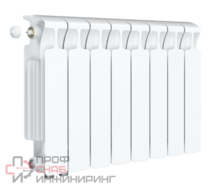 Радиатор биметаллический Rifar Monolit Ventil 350/8, правое подключение, 50 мм (без H-образного узла)