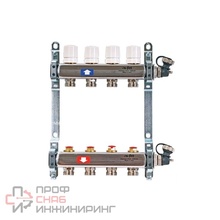 Коллекторная группа 1" х 11 выходов 3/4" с балансировочными и термостатическими вентилями, нерж. сталь