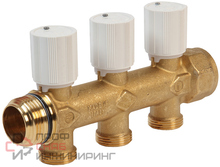 Коллектор латунь с регулирующими клапанами 1" м/р 3в 3/4" ЕК н/р 50мм Giacomini