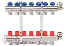 Колл.группа 1" х 7 вых 3/4" с балансировочными и термостатическими вентилями Uni-fitt