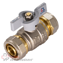 Кран шаровой CTM под металлопластик 16х16 ц/ц бабочка СТАНДАРТ