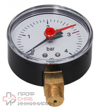 Манометр радиальный MVI RM.6310 до 4 бар D63 мм с нижним подключением G1/4