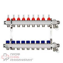 Комплект коллекторов Ридан SSM-9RF set с расходомерами и кронштейнами, 9 контуров