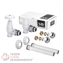 Комплект угловых вентилей SR Rubinetterie Floral Old Style 1/2” x 24/19 белый