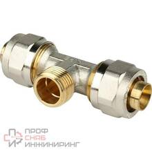 Тройник Stout с наружной резьбой обжимной тип SFS-0011 Ду20х1/2х20