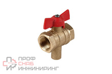 Кран шаровой Цветлит вн/вн резьба для темп. датчика DN20 PN16 Тмакс = 150 ⁰С