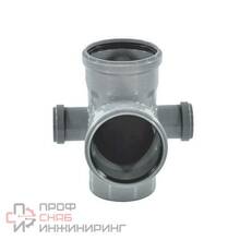 Крестовина РосТурПласт PP-H 2-пл сер б/н Дн110х110х50х87гр лев/прав