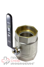 Кран шаровой стандарт (длиный рычаг черный) НИКЕЛЬ 4" г/г TIM