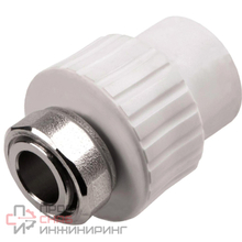 Муфта РосТурПласт PP-R белая комбинированная Дн32х1" накидная гайка