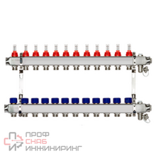 Комплект коллекторов Ридан SSM-12RF set с расходомерами и кронштейнами, 12 контуров
