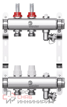 Коллектор нерж. Wester MUFS 1"-3/4 в сборе с расходомерами на 2 выхода