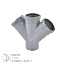 Крестовина РосТурПласт PP-H 1-пл сер б/н Дн110х110х110х45гр в/к 36470