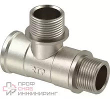 Тройник РосТурПласт, латунь, внутренняя/наружная/наружная резьба 3/4", никель, RTP