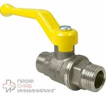 Кран шаровой Valfex для ГАЗА 1/2" НР/НР рычаг, латунный НИКЕЛИР-Й 11Б27фтМ