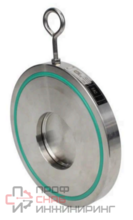 Клапан обратный DN.ru VCL1-3131V-Fb Ду40 Ру40 межфланцевый, одностворчатый, корпус - нержавеющая сталь, диск - нержавеющая сталь, уплотнение - Viton